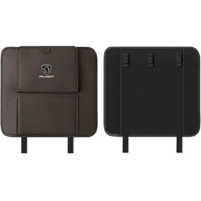 2 PCS مقعد السيارة الحصير الحصيرة المقعد الخلفي لـ Peugeot RCZ Peugeot 1007 4007 4008 ، حصيلة ركلة جلدية للسيارات ، وسادة حماية مقعد السيارة المضادة للركل ، بنية اللون