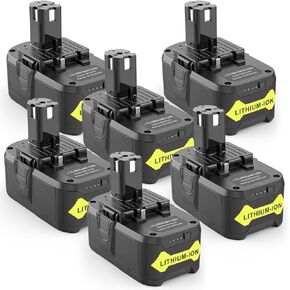6 Packs RB18L50 18V 6000mAh Lithium Battery Compatible with Ryobi 18V BPL-1815 BPL-1820G BPL1820 BPL18151 P102 P103 P104 P105 P107 P109 P122 Cordless Power Tools