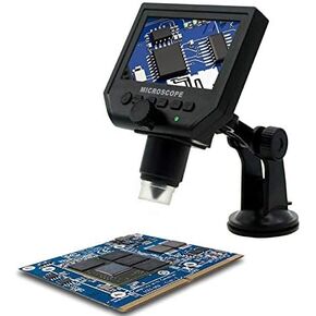1-600x Digital Electronic Microscope Portable 3.6MP VGA Microscopes 4.3" HD LCD PCB Motherboard Repair Endoscope Magnifier Camera (Color : G600 Al Alloy Stent Magnification : 600X) (G600 Sucker 600X)