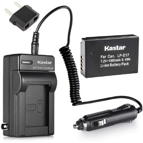 بطارية Kastar (حزمة واحدة) ومجموعة الشاحن لـ Canon LP-E17 Battery LC-E17 ، LC-E17C Charger و Canon EOS M3 ، EOS Rebel T6I ، EOS Rebel T6S ، EOS 750D ، EOS 760D ، EOS 8000D ، KISS X8I Cameras