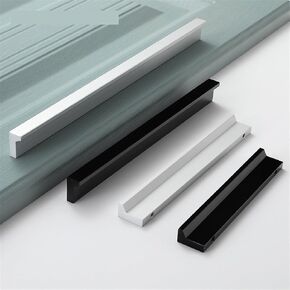 Cabinet Handles Silver Cabinet Drawer Solid Zinc Alloy Modern Simple Black Wardrobe Door Cabinet Hardware 1Pcs (Color : 206-128Silver)