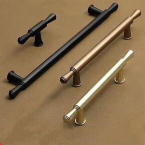 T Bar Cabinet Door Handles and Knobs Modern Drawer Pulls Kitchen Cupboard Furniture Handle Wardrobe Pull Hardware Door Knobs 1Pcs (Color : Coffee 192mm)