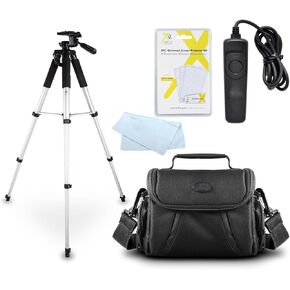 مجموعة حزمة ترايبود لـ Nikon D7200 ، DF ، D750 ، D5500 ، D5300 ، D3300 ، D5200 ، D3200 ، D5100 D7100 D600 D610 D800 D810 Digital SLR تتضمن 57 بوصة تريغود + محمل CASE ++.