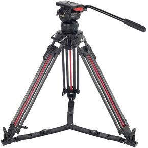 Teris TS100CF-Q Fluid Head and Tripod Kit | Designed for Professional Photographers and filmmakers | Exceptional Stability and Smooth Camera Movements