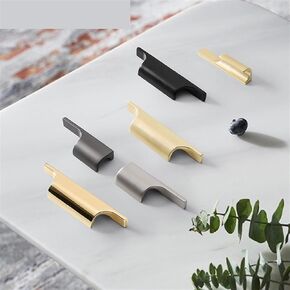 Modern Gold Black Kitchen Handle Drawer Knobs Cabinet Pulls Closet Dresser Wardrobe Furniture Handle Door Hardware 1Pcs (Color : Gold 79mm)