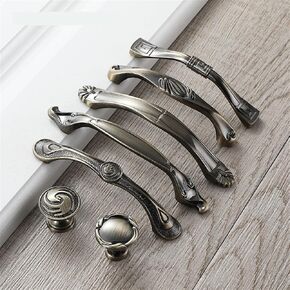 Vintage Bronze Handles Kitchen Cabinet Handles Drawer Knobs Antique Cupboard Door Wardrobe Pulls Furniture Cabinet Handle 1Pcs (Color : 933-96)