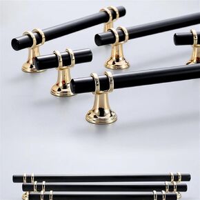 Lengthen Furniture Handle Gold Cabinet Knob Drawer Pulls Cupboard Handle Black Handle Pull Furniture Hardware for Kitchen 1Pcs (Color : Black Gold 96mm)