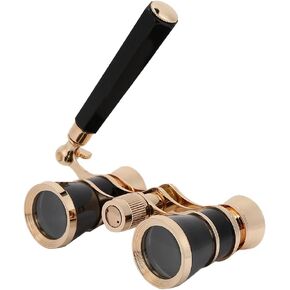 Children Opera Glasses Binocular, Theater Binocular Telescope with 3X Magnification, 25mm Optics Lens, Central Focus, 105m/ 1000m Viewing Field, Mini Binocular for Indoor Viewing(Black)