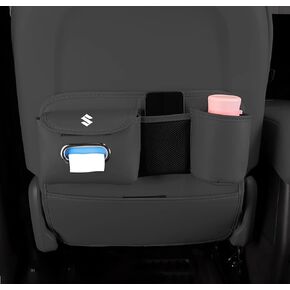 2 Pcs Car Seat Kick Mats Back Seat Protector for Suzuki Across Swace Urban Cruiser, Car Leather Kick Mats, Car Seat Back Protection Pad Anti-Kick Scratch Resistant,A Black