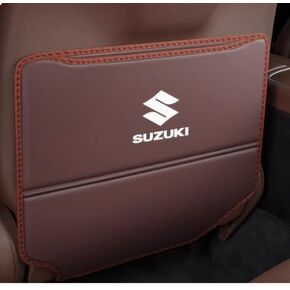2 PCS مقعد السيارة الحصير واقي المقعد الخلفي ل Suzuki Swift Baleno Dzire Vitara S-Cross Jimny Grand Vitara Fronx Ignis ، حصير ركلة من الجلد ، مقعد السيارة.