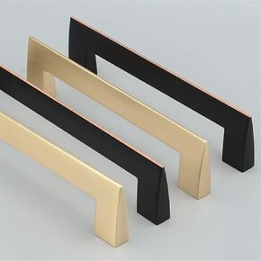 Modern Black Gold Door Handles Zinc Alloy Kitchen Cabinet Solid Drawer Knobs Fashion Furniture Hardware 1Pcs (Color : Gold 160mm)