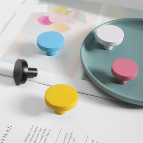Zinc Alloy Solid Round Single Hole Closet Drawer Pull Children Solid Knob Hardware Furniture Handle Pull Knob 1Pcs (Color : Bronze-S)