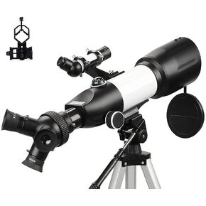 Telescope for Kids Beginners 80mm Aperture 400mm BAK4 Prism FMC Lens 3 in1 Eyepieces Astronomical Refractor Telescope for Astronomy with Smartphone Mount and Tripod and and Wireless Remote Nice