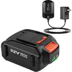 32V 3.5Ah Lithium Battery and Charger kit for Worx 32V Battery WA3537 WA3740 Replacement for Worx 32 Volt Lithium Battery and Charger Combo