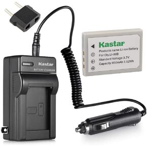 تعمل بطارية Kastar (حزمة واحدة) ومجموعة الشاحن لأوليمبوس LI-80B و Konica Minolta NP-900 مع Olympus T-100 و T-110 و X-36 و Konica Minolta Dimage E40 و E50 و Kyocera EZ4033 وما إلى ذلك.
