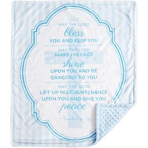 Baptism Gifts for Boys - Baptismal Gifts, Christening Gifts for Baby Boys - Baby Dedication Gifts from Godmother, Godfather, Godparent - Blue Plush Dimple Dot Soft Fleece Blanket, 30"x 36"