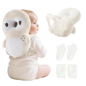 حقيبة ظهر رأس فورتيلا بيبي برأس مع الجوارب ومنصات الركبة - وسادة أمان قابلة للتعديل لزحف الأطفال الصغار من 5 إلى 12 شهرًا ، الدعم الناعم المذكور ، هدية أساسية السفر للرضع للبنين (البومة) in Kuwait