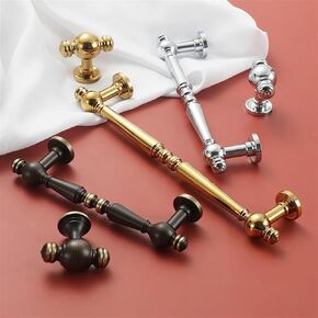 Solid Brass Kitchen Drawer Handle Drawer Knobs Wardrobe Door Handle Light Luxury French Style Kitchen Cabinet Furniture Handles 1Pcs (Color : Silver 128mm)
