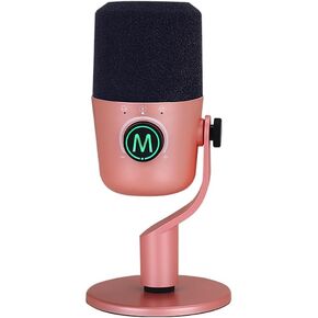 USB Microphone Studio IIntelligent Noise-canceling Condenser Microphone for PC Computer Live Recording Singing Mic (White)