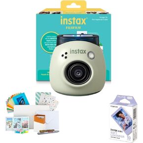 Fujifilm Instax Green Pal Link 2 Digital Camera and Instax Mini 2 Printer Bundle with Instax Mini Soft Lavender Film and Film Kit (3 Items)