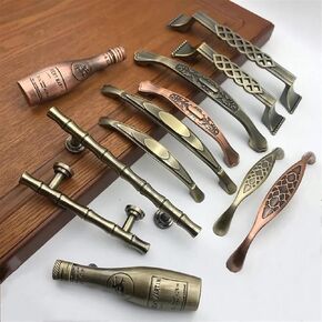 Retro Zinc Alloy Kitchen Drawer Cabinet Door Handle Antique Bronze Furniture Knobs Hardware Cupboard Cabinet Knobs And Handles 1Pcs (Color : 066 Red bronze)
