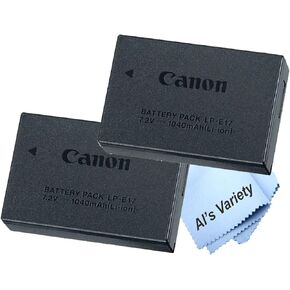 2-Pack Canon LP-E17 Lithium-Ion Battery Pack for Canon EOS & Mirrorless Cameras including Canon EOS 77D, M3, R50, R100, M5, R8, M6 Mark II, R10, RP, Rebel T8i, T7i, T6i, SL3, SL2 (Bulk Packaging)
