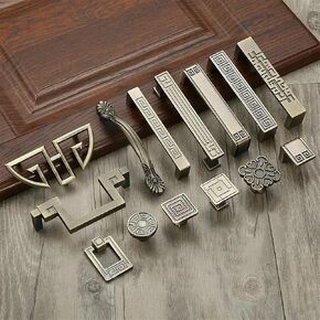 Antique Cabinet Kitchen Knob Zinc Alloy Vintage Wardrobe Closet Pull Old-Fashioned Drawer Cupboard Handle Furniture Hardware 1Pcs (Color : 8225 128mm)