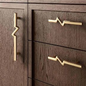 Modern Crease Gold Door Handles Kitchen Cabinet Handles Closet Wardrobe Drawer Knobs Bathroom Furniture Hardware Dresser Knobs 1Pcs (Color : Black 192mm)