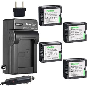 Kastar Battery (4-Pack) and Charger for Panasonic CGA-DU06 CGA-DU07 VW-VBD070 VBD140 VBD210 and PV-GS31 PV-GS33PV-GS34 PV-GS35 PV-GS39 PV-GS400 PV-GS500 PV-GS50 PV-GS50S PV-GS55