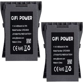 MaximalPower Mini Intelligent Flight Battery 11.4V 4800mAh Drone Battery for Eachine EX4 Pro, JJRC X12, CFly Faith Drone (2 Pack)