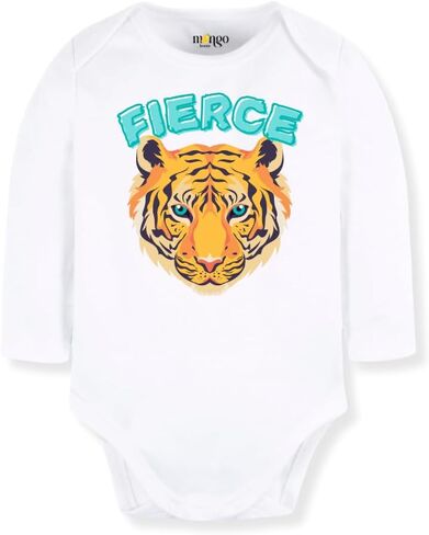 Fierce Tiger Baby Bodysuit Tiger Tshirt for Kids Toddler Tee Cute Baby Gift for Baby Clothes Animals in Saudi Arabia