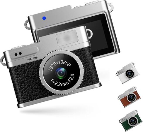 كاميرا Zunate Mini Keychain Camera 1080p FHD مع بطاقة 32 جيجابايت ، كاميرا رقمية رجعية مع شاشة ملونة 0.96 بوصة ، 6 مرشحات ، فلاش LED ، مسجل فيديو خمر محمول لدراسة السفر هدية (أخضر) in Kuwait
