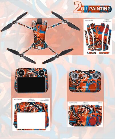 Mini 3 Skin Wrap for DJI Mini 3 Camera Drone Body Arms RC Remote Controller Whole Set Sticker Decal Scratch-Proof Accessories in Saudi Arabia