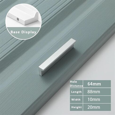 Cabinet Handles Silver Cabinet Drawer Solid Zinc Alloy Modern Simple Black Wardrobe Door Cabinet Hardware 1Pcs (Color : 206-128Silver) in Saudi Arabia