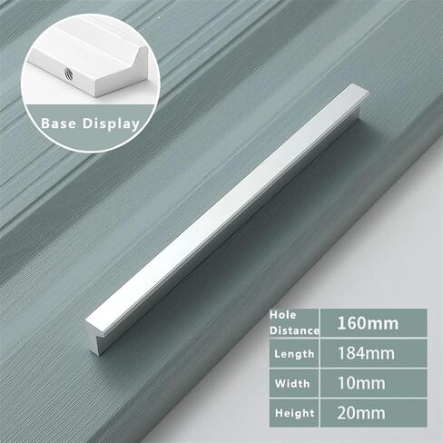 Cabinet Handles Silver Cabinet Drawer Solid Zinc Alloy Modern Simple Black Wardrobe Door Cabinet Hardware 1Pcs (Color : 206-128Silver) in Saudi Arabia