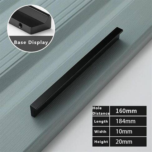 Cabinet Handles Silver Cabinet Drawer Solid Zinc Alloy Modern Simple Black Wardrobe Door Cabinet Hardware 1Pcs (Color : 206-128Silver) in Saudi Arabia