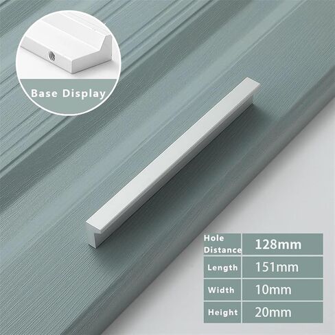 Cabinet Handles Silver Cabinet Drawer Solid Zinc Alloy Modern Simple Black Wardrobe Door Cabinet Hardware 1Pcs (Color : 206-128Silver) in Saudi Arabia