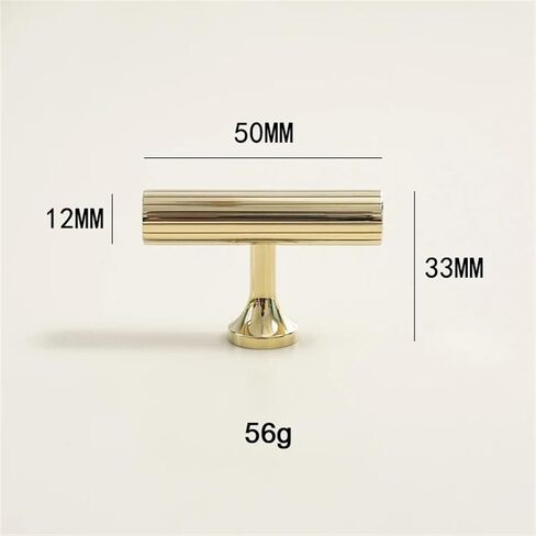 Vertical Lines Solid Brass Drawer Knobs T Bar Handle Bedroom Pulls Kitchen Cabinet Handle Pull Bottle Cap Knob Furniture Handle 1Pcs (Color : YB T bar) in Saudi Arabia