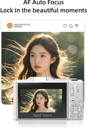Yoidesu 5K 75MP كاميرا رقمية 18x ZOOM مع 3 بوصة 180 ° شاشة WIFI AF AUTOFOCUS لسفر فوتوغرافي كاميرا ويب (أسود) in Kuwait