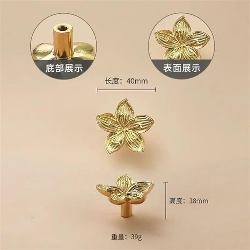 Brass Wardrobe Door Handle Luxury Nordic Style Plant Cupboard Drawer Handle Creative Golden Cabinet Pulls Furniture Hardware 1Pcs (Color : Brass-14 Left) in Saudi Arabia