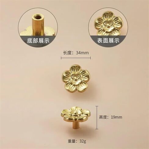 Brass Wardrobe Door Handle Luxury Nordic Style Plant Cupboard Drawer Handle Creative Golden Cabinet Pulls Furniture Hardware 1Pcs (Color : Brass-14 Left) in Saudi Arabia