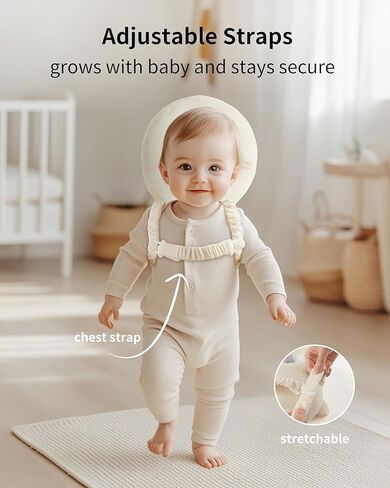 حقيبة ظهر رأس فورتيلا بيبي برأس مع الجوارب ومنصات الركبة - وسادة أمان قابلة للتعديل لزحف الأطفال الصغار من 5 إلى 12 شهرًا ، الدعم الناعم المذكور ، هدية أساسية السفر للرضع للبنين (البومة) in Kuwait