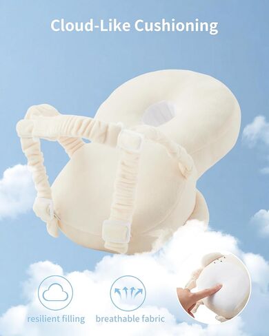 حقيبة ظهر رأس فورتيلا بيبي برأس مع الجوارب ومنصات الركبة - وسادة أمان قابلة للتعديل لزحف الأطفال الصغار من 5 إلى 12 شهرًا ، الدعم الناعم المذكور ، هدية أساسية السفر للرضع للبنين (البومة) in Kuwait