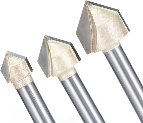 V Groove نقش بت Tungsten الصلب جهاز التوجيه CNC بت 1/4shank 90 درجة 1/4 قطر قطع للخشب الرقائقي MDF 5pcs in Kuwait