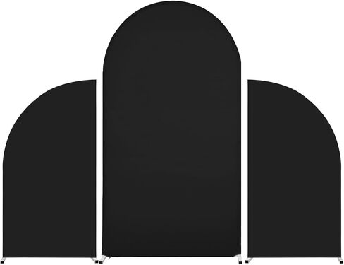 Arch Backdrop Stand Set of 3, Wedding Arch Cover, Double Sided Round Top and Half Moon Top Stretchy Backdrop for Birthday Parties, Baby Showers, Banquets - 5ft, 7.2ft, 5ft White in Kuwait