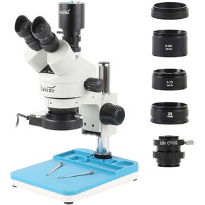 1080P 2K HDMI VGA Type-C Mount Camcorder 50X 100X 45X Simul-Focal Stereo Trinocular Microscope Phone Soldering PCB Repair(7X-45X)