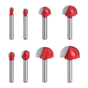 1/4 Inch Shank Cove Box Router Bit Set,8pcs Half Round Solid Double Flute Nose Double Flute Woodworking Drills - 1/4" 5/16" 3/8" 1/2" 5/8" 3/4" 7/8" 1" Cutting Diameter