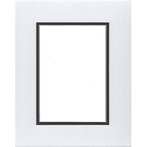 Pack of (2) 16x20 Double Acid Free White Core Picture Mats Cut for 12x16 Pictures in White and Black
