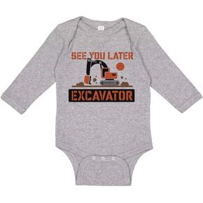 TATY Kids See You Later Excavator Long Sleeve Baby Infant Bodysuit