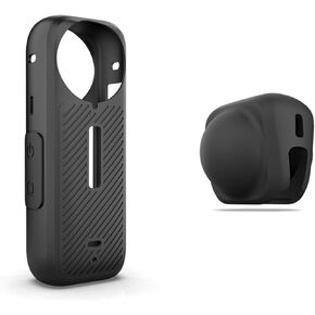 Silicone Protective Case for Insta360 X4 with Lens Cap - Shockproof, Anti-Scratch Full-Body Cover - Soft Non-Slip Grip - Easy Access to Buttons & Ports - Durable Protection for Insta 360 X4 Camera